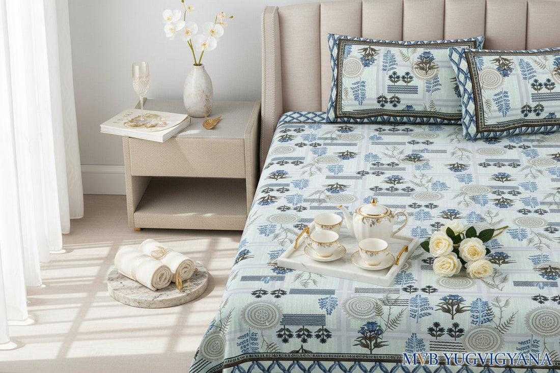 Premium Pure Cotton Bedsheet by MVB FABRICS
