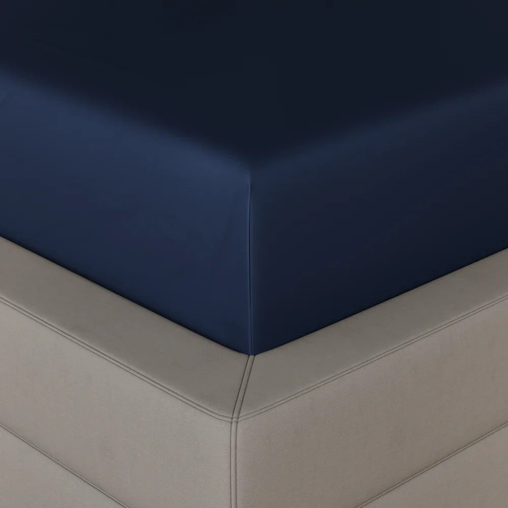MVB Majestic Ink UltraSatin Fitted Bedsheet Set | Dreamy Blue | Double
