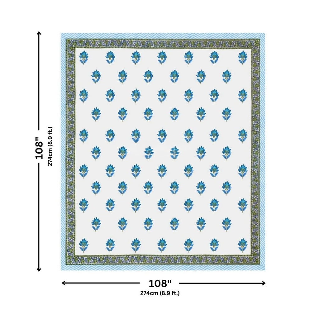 Authentic Genuine Hand Block Print 400 TC Pure Cotton King Size Bedsheet