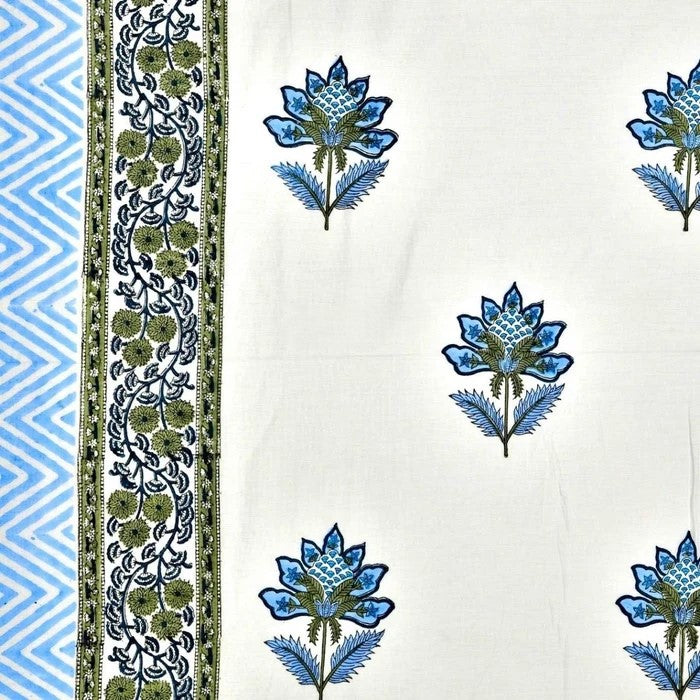 Authentic Genuine Hand Block Print 400 TC Pure Cotton King Size Bedsheet