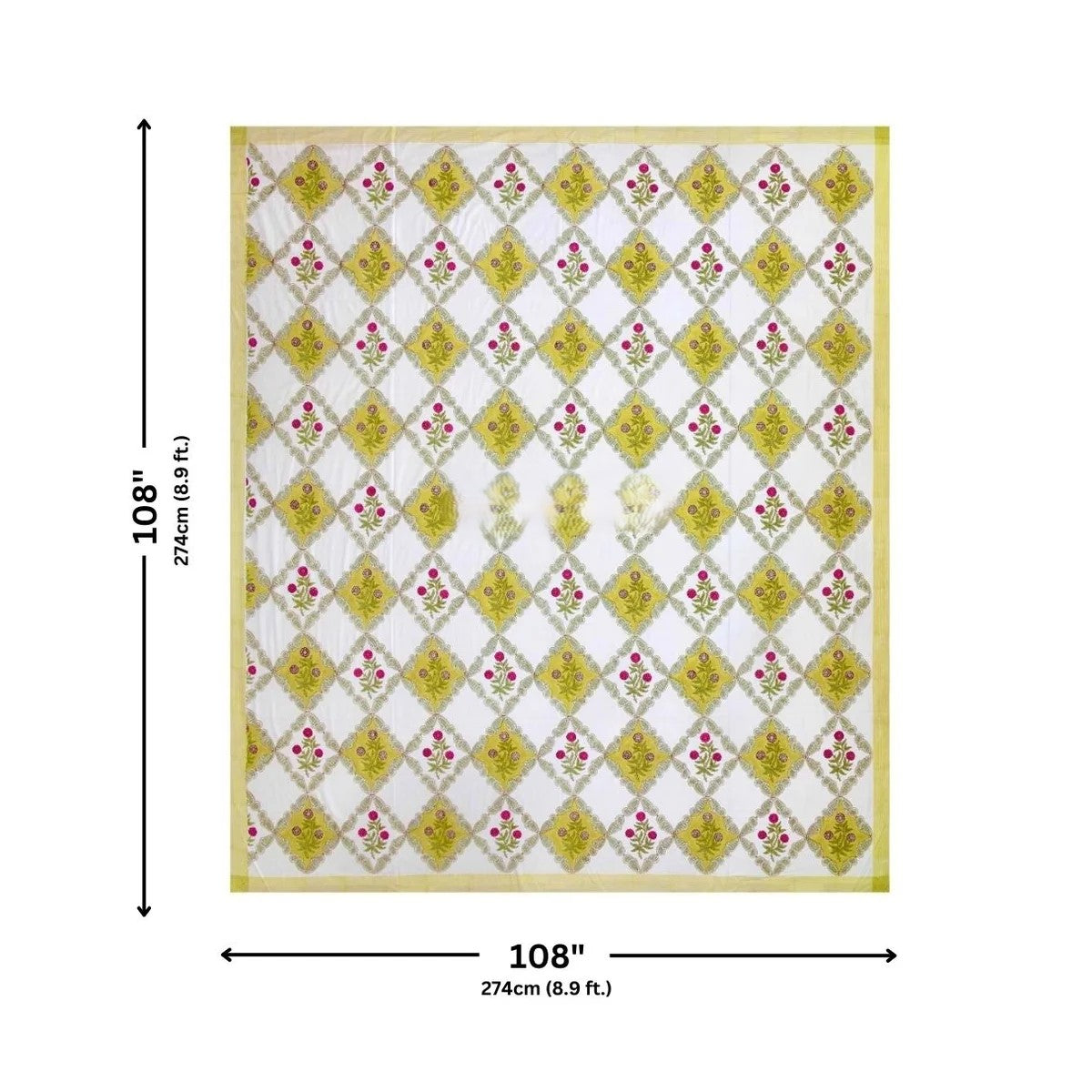MVB Premium Floral Diamond Print 400 TC Pure Cotton King Size Bedsheet