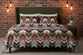 MVB Zigzag Elegance Cozy Super Soft Velvet Double Bedsheet with Matching Pillow Covers