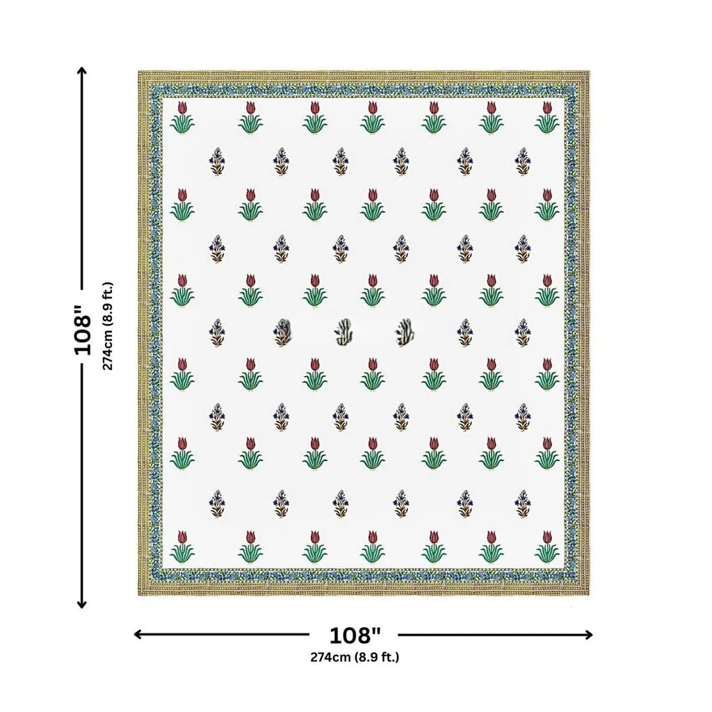 Authentic Genuine Hand Block Print 400 TC Pure Cotton King Size Bedsheet