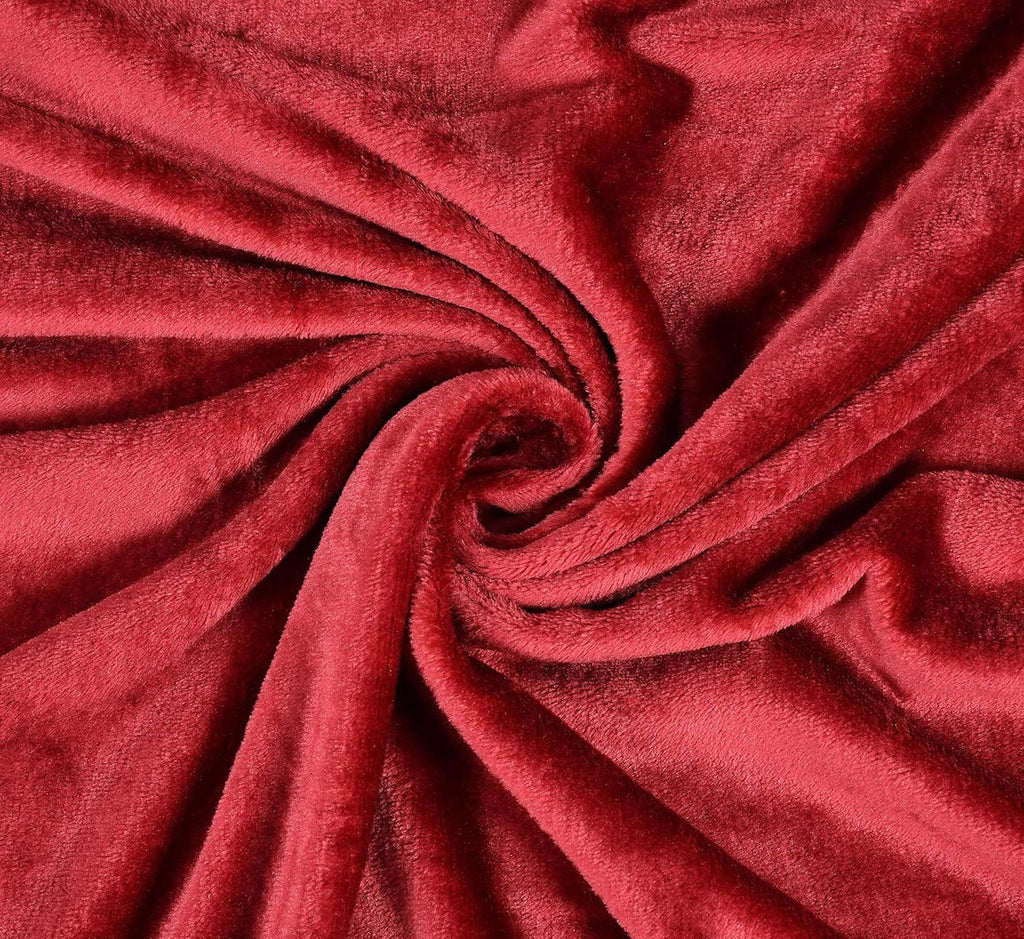 MVB Wine Red Super Soft Velvet Double Bedsheet with Matching Pillow Covers | MVBBSW008