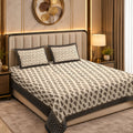 Black Gold Leafy Delights – Mercerised Cotton Double Bedsheet Set