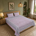 MVB Multi Pink Floral Double Bedsheet Set | 100% Pure Cotton | 153 GSM | 3 Pcs Set