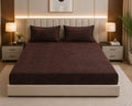 MVB Classic Coffee Brown Super Soft Velvet Double Bedsheet (100x100 Inch) | 150 GSM | With 2 Pillow Covers