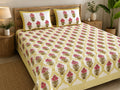 MVB Premium Pink Floral Ogee Print 400 TC Pure Cotton King Size Bedsheet