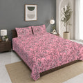 MVB Mahogany Bloom Double Bedsheet Set | 160 TC Poly Cotton | 2 Pillow Covers