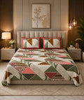 Modern Trend Green Pastel Cotton King Size Bedsheet With 2 Pillow Covers