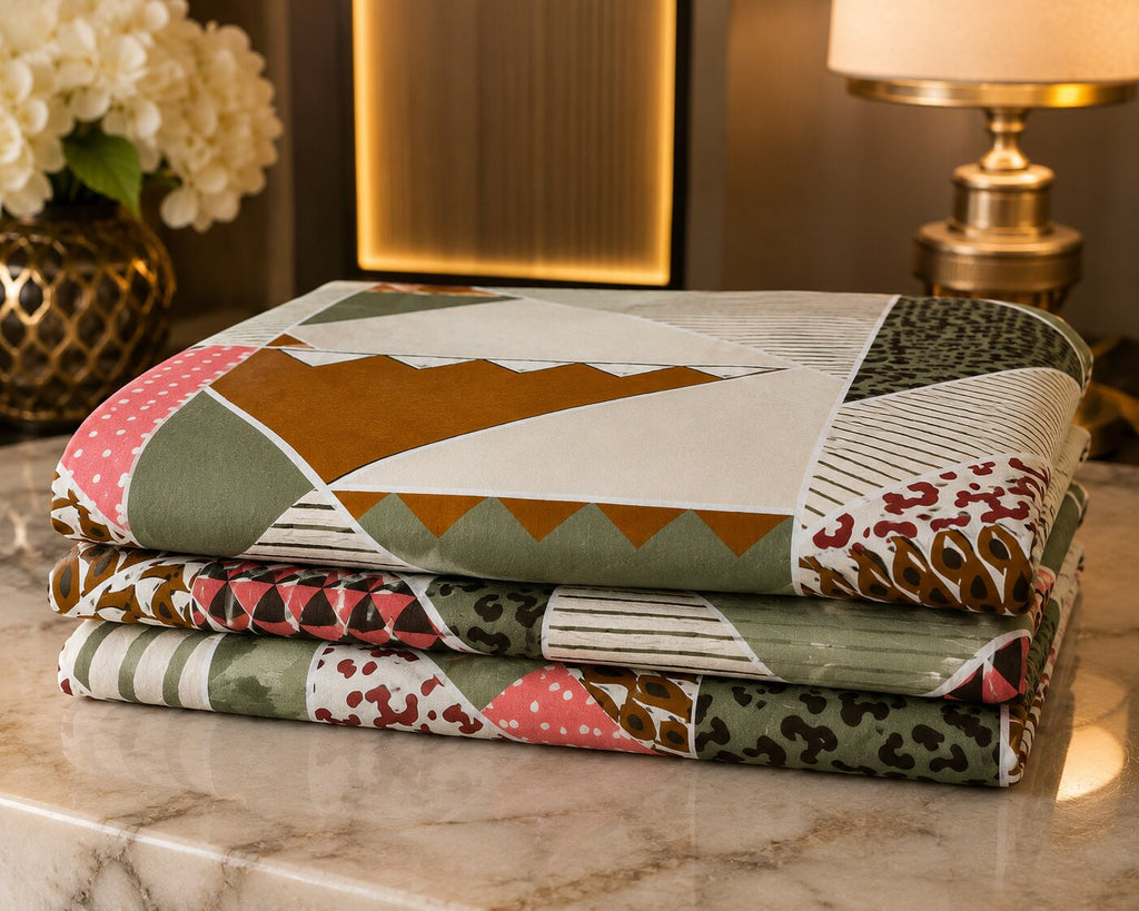 Modern Trend Green Pastel Cotton King Size Bedsheet With 2 Pillow Covers