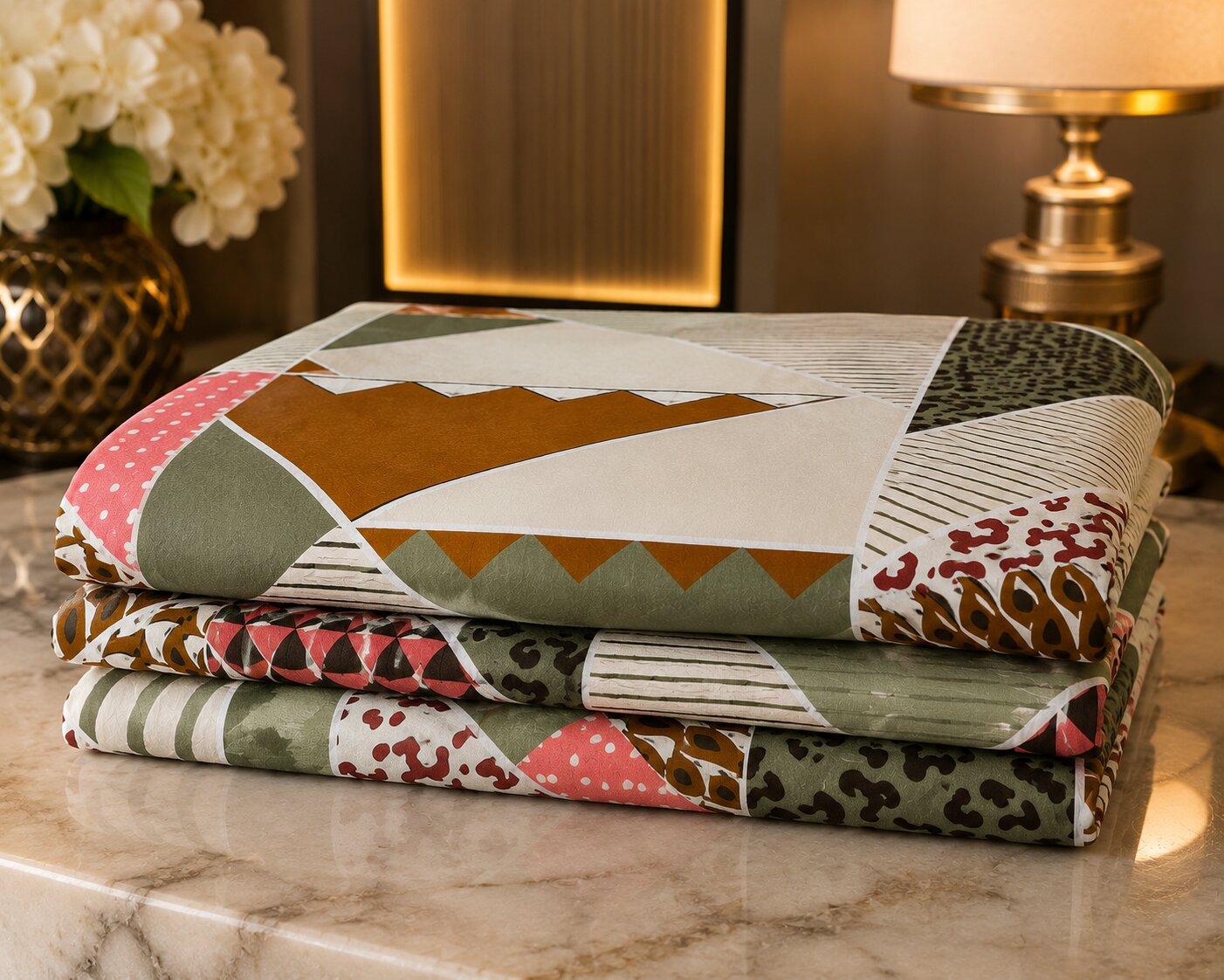 Modern Trend Green Pastel Cotton King Size Bedsheet With 2 Pillow Covers