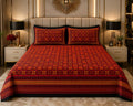 MVB Dabu Hand Block Print Double Bedsheet - Black Border Small Check Pattern - Mercerised Cotton
