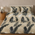 MVB Wild Feather Leaf Print Velvet Double Bedsheet - Boho Bedroom Lifestyle