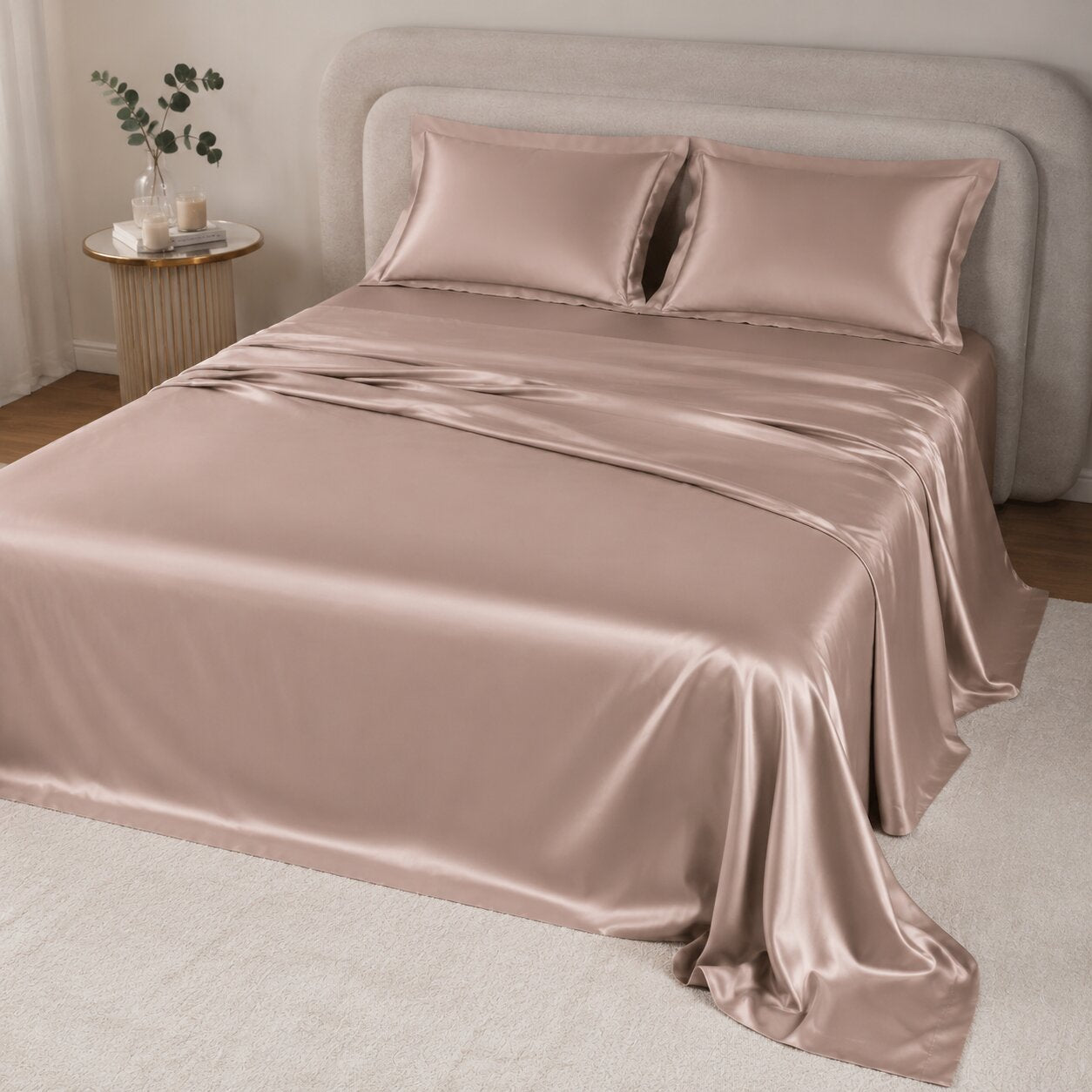 MVB Golden Hour UltraSatin Silky Smooth Flat Double Bedsheet Set