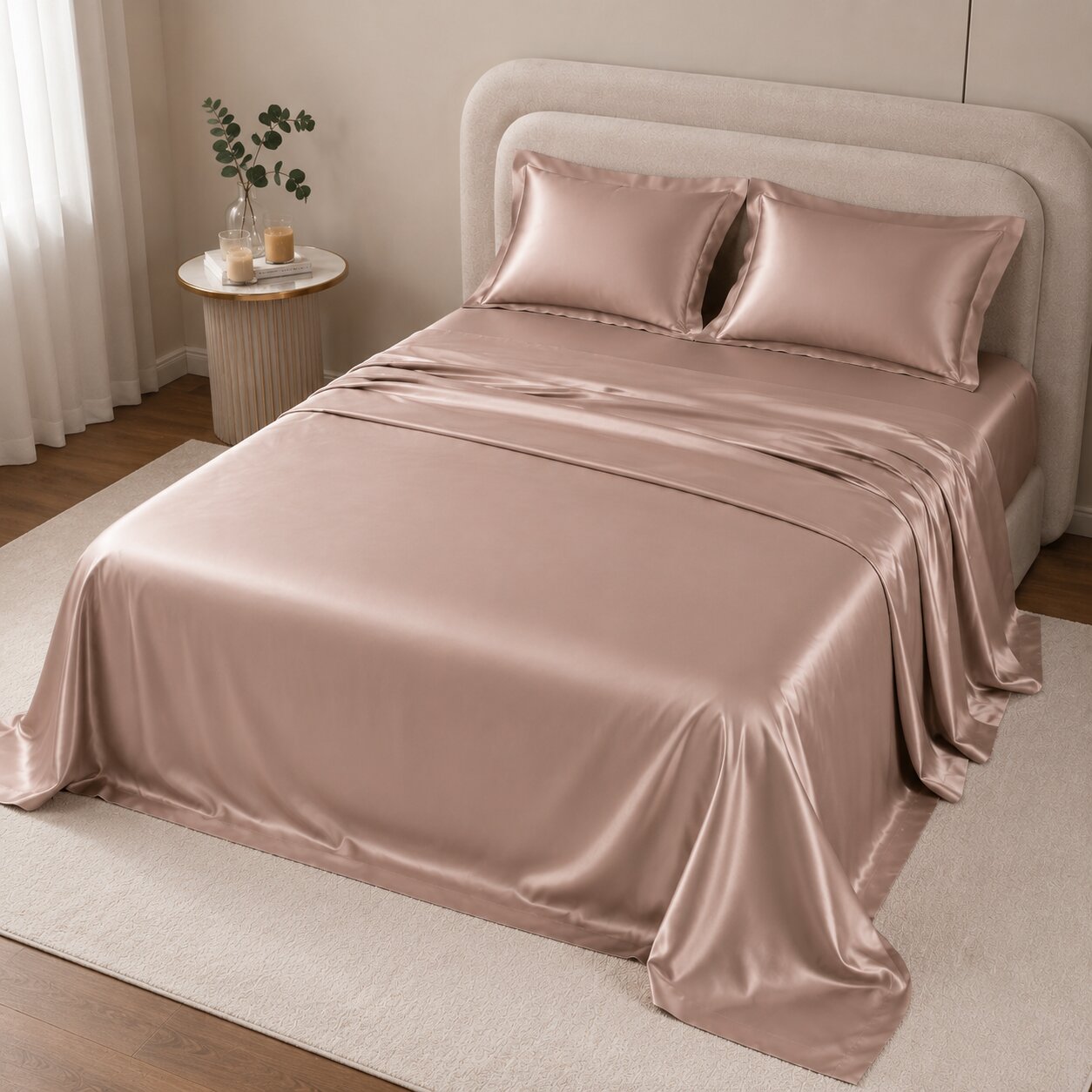MVB Golden Hour UltraSatin Silky Smooth Flat Double Bedsheet Set