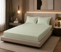 MVB Avadh Mint Fitted Silk Double Bedsheet Set - Fresh Mint Green