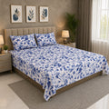 Blue Floral King Bedsheet Set – 240 TC | KBS | MVB Yugvigyana