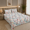 Royal Mosaic Swirl Double Bedsheet | Premium Multicolour Floral Cotton Bedsheet with 2 Pillow Covers
