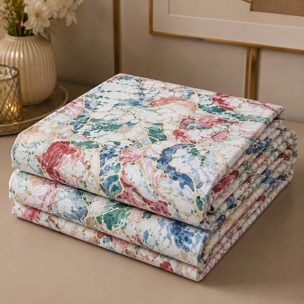 Emerald Diamond Weave Double Bedsheet | 160 TC Poly Cotton | 2 Pillow Covers