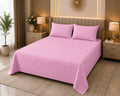 Blush Pink Floral Texture Double Bedsheet | Soft Solid Tone Design