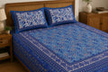Indigo Blue Classic Royal Buti Pure Cotton King Size Bedsheet