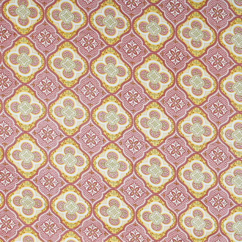 Mauve Floral Arch Ornament Double Bedsheet | Ethnic Tile Print