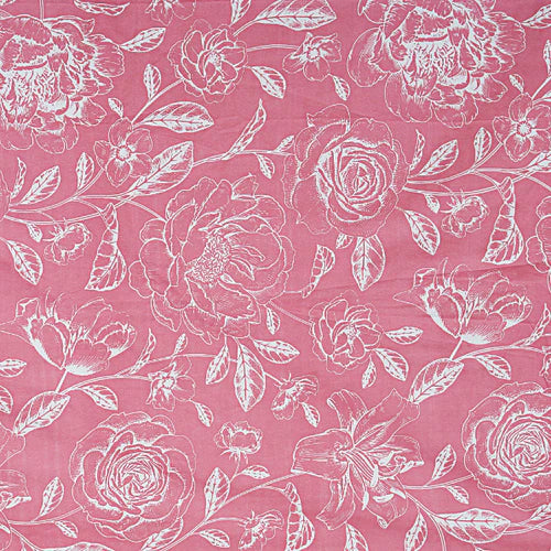 Pink Floral Double Bedsheet Set with 2 Pillow Covers | 160 TC Soft Poly Cotton