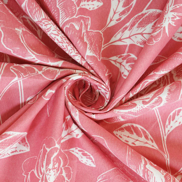 Pink Floral Double Bedsheet Set with 2 Pillow Covers | 160 TC Soft Poly Cotton