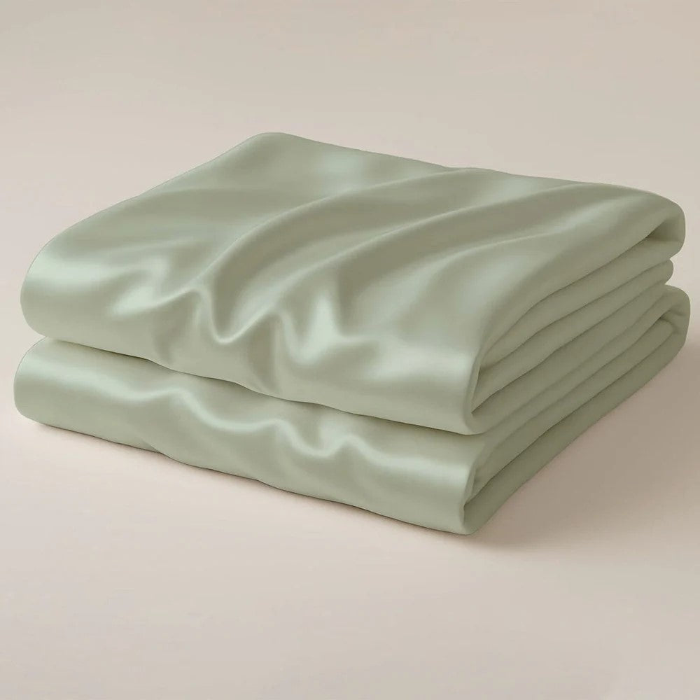 Sage Green Dreamy UltraSatin Double Flat Bedsheet Set – Silky Smooth Luxury