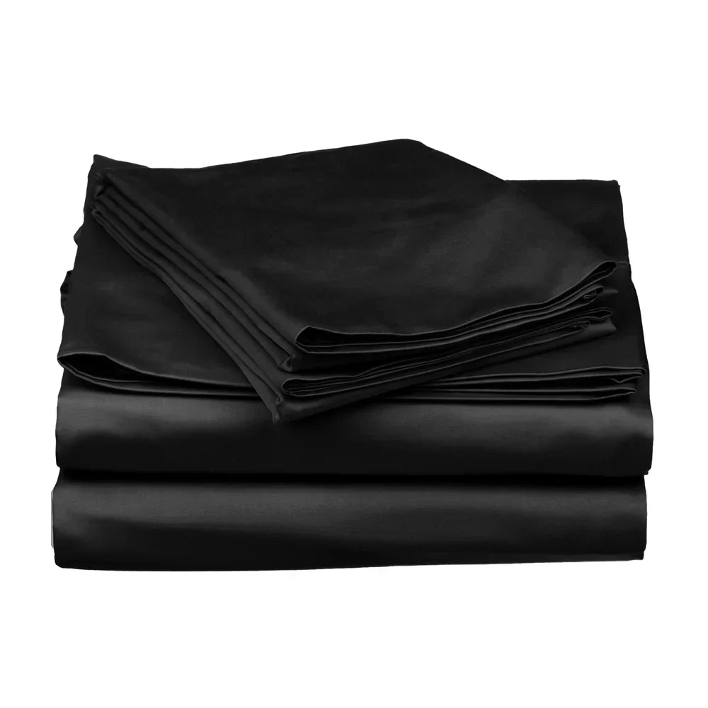Midnight Darbar UltraSatin Silk Double Flat Bedsheet Set – Silky Smooth Luxury