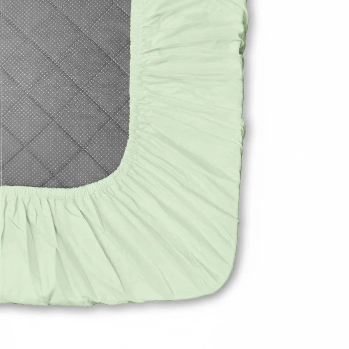 MVB Avadh Mint Fitted Silk Double Bedsheet Set | Fresh Mint Green | UltraSatin