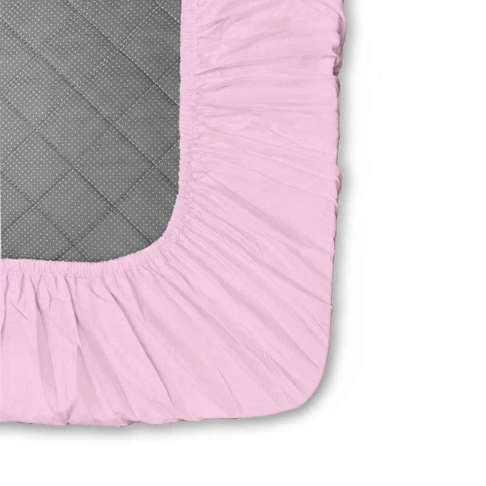 MVB Jaipur Rose Fitted Silk Double Bedsheet Set | Soft Pink | UltraSatin