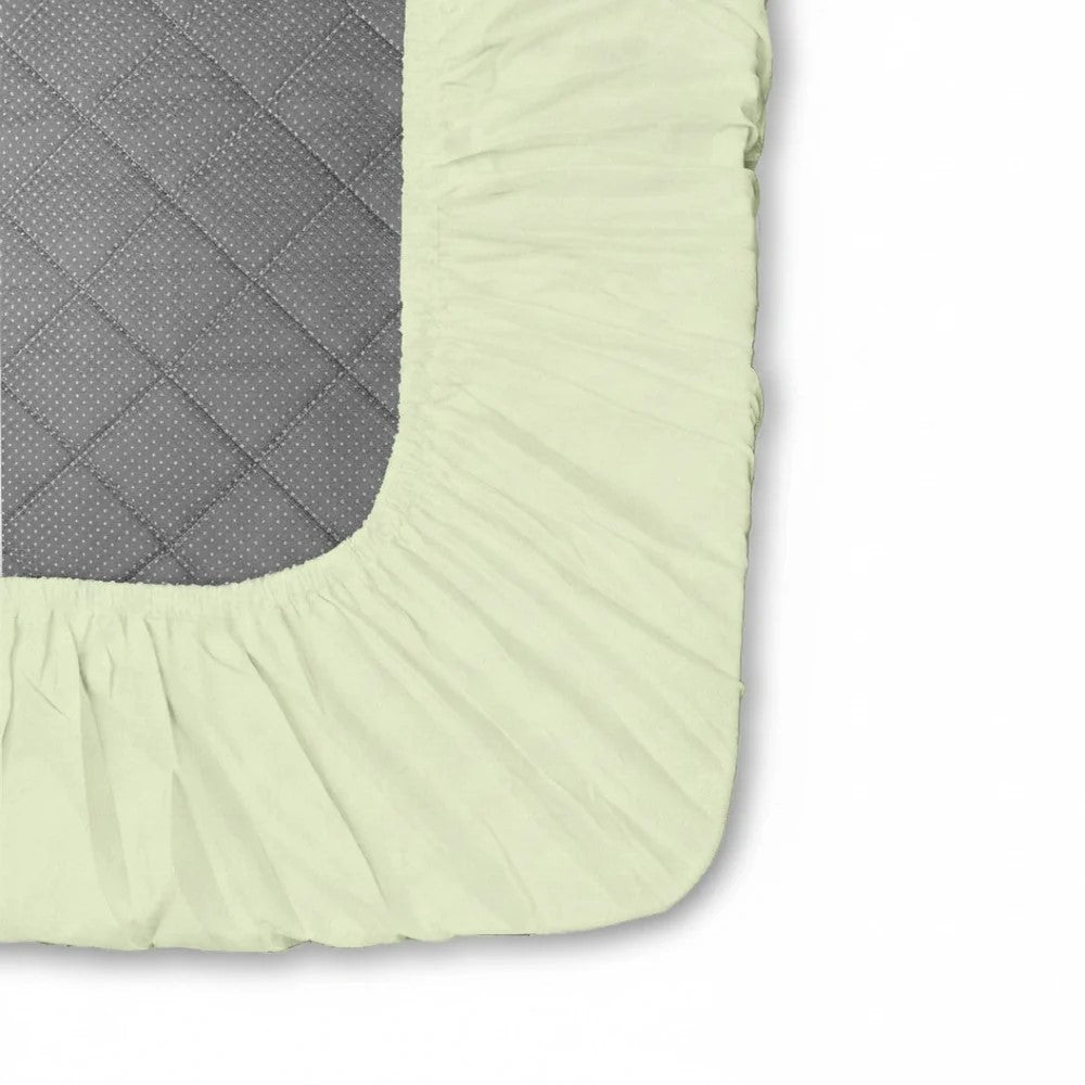 MVB Echo Beige Fitted Silk Double Bedsheet Set | Silky Smooth | UltraSatin