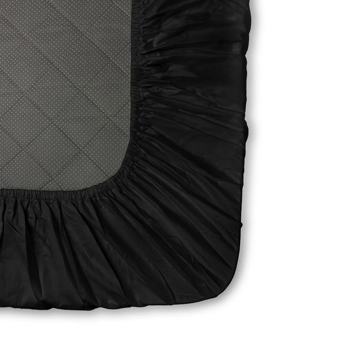 Black UltraSatin Fitted Double Bedsheet with 2 Pillow Covers | MVBDFT43