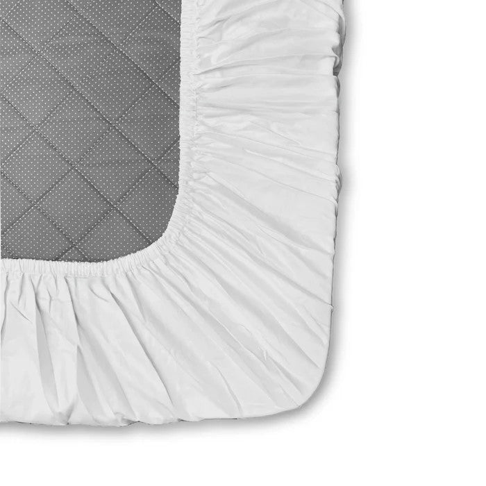 MVB Himalayan Mist Fitted Silk Double Bedsheet Set | Pure White | UltraSatin