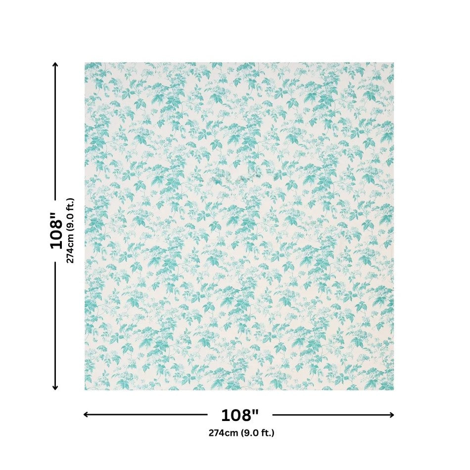 Aqua Leafy Vine Floral Pure Cotton King Size Bedsheet | Soft & Breathable | With 2 Pillow Covers