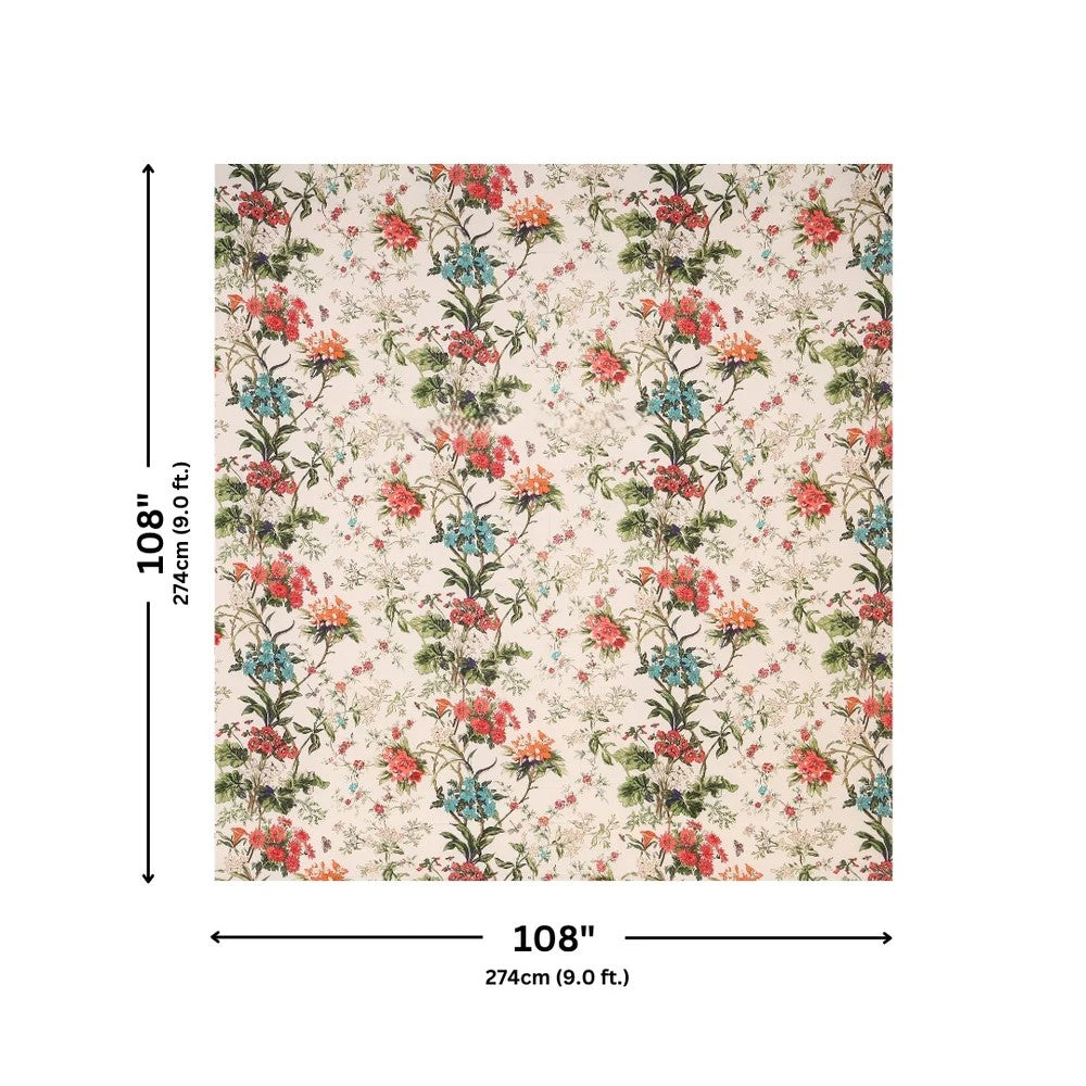 Off-White Tropical Floral Bouquet Pure Cotton King Size Bedsheet