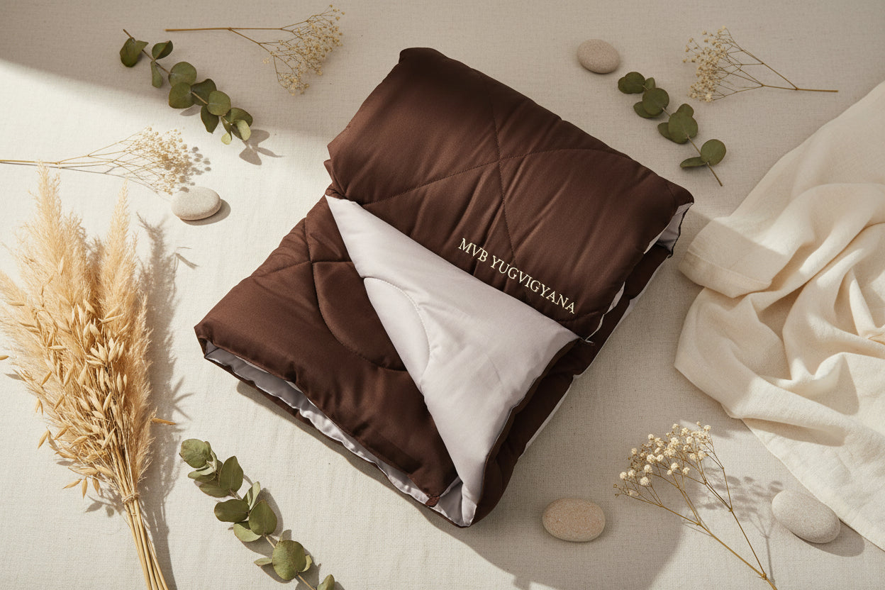 Microfiber comforter reverse side showing alternate color - single bed reversible quilt