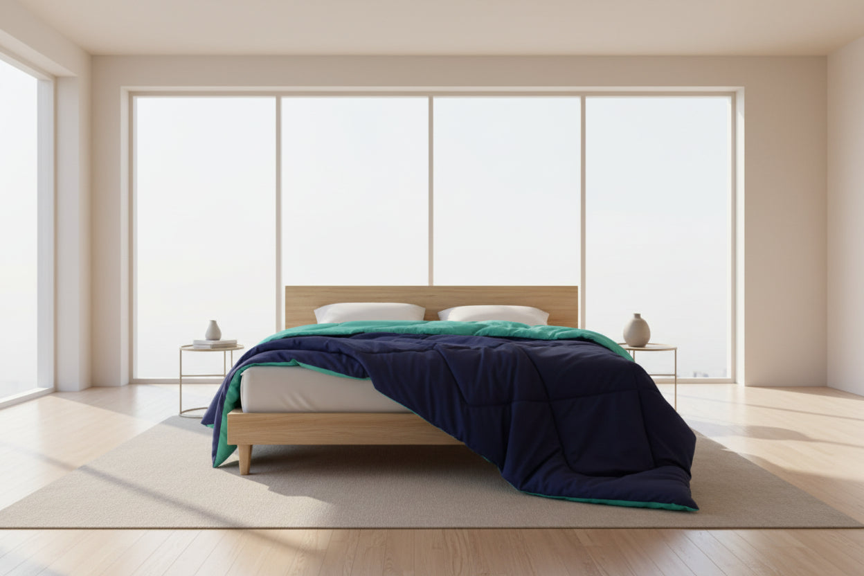 Microfiber single bed comforter reverse side - dual-color reversible design
