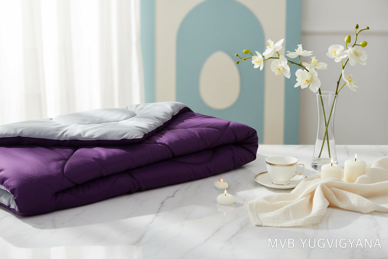 Microfiber single bed blanket close-up showing soft texture and quality stitching