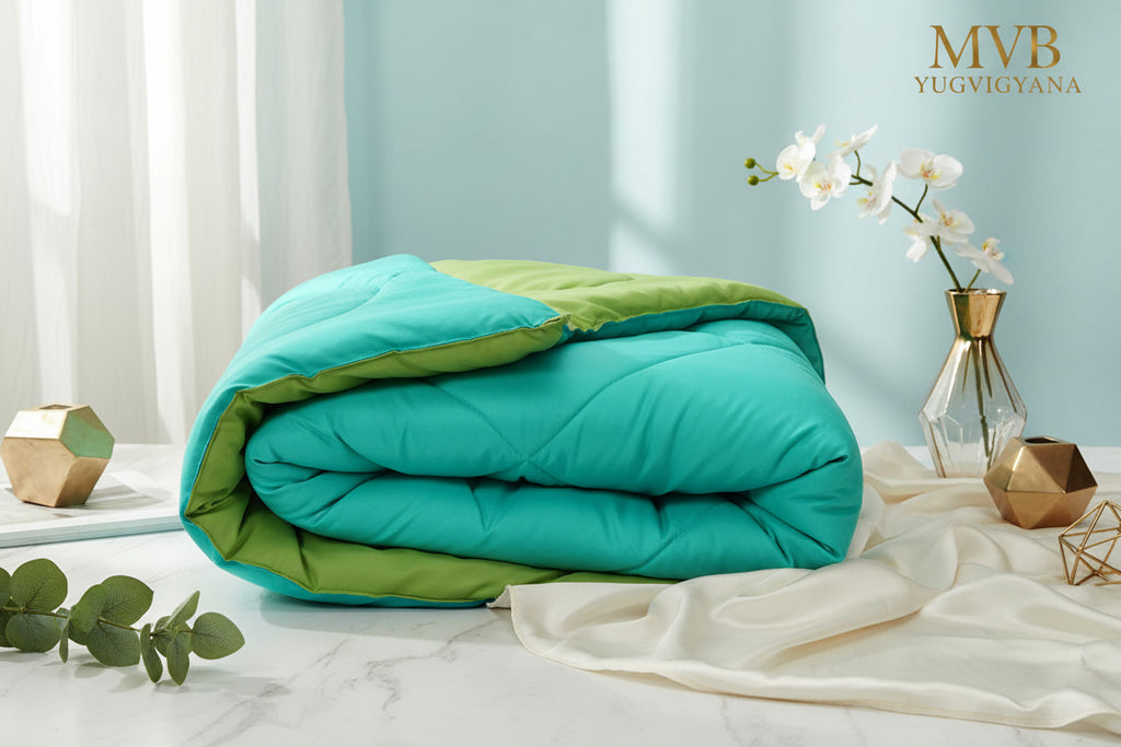 Close-up of soft microfiber quilt texture - plush single bed quilt detail
