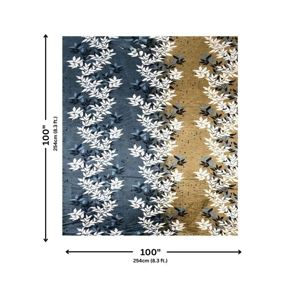 MVB Midnight Gold Vine | Super Soft Velvet Double Bedsheet with 2 Pillow Covers