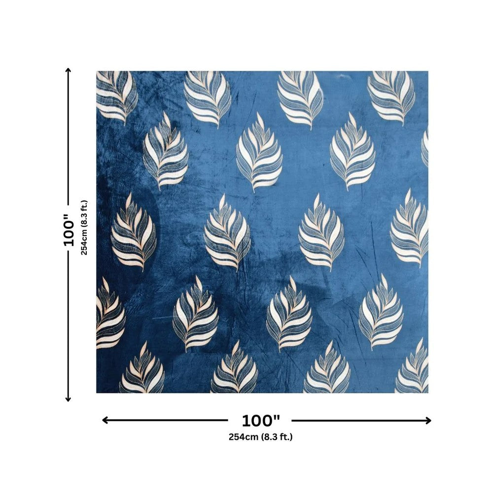 MVB Elegant Feather Pattern Super Soft Velvet Double Bedsheet with Matching Pillow Covers
