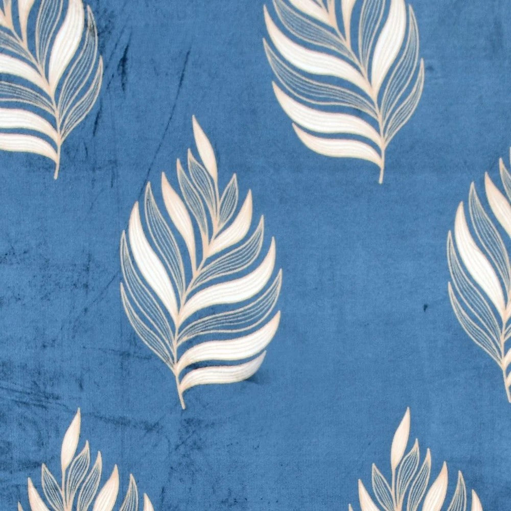 MVB Elegant Feather Pattern Super Soft Velvet Double Bedsheet with Matching Pillow Covers
