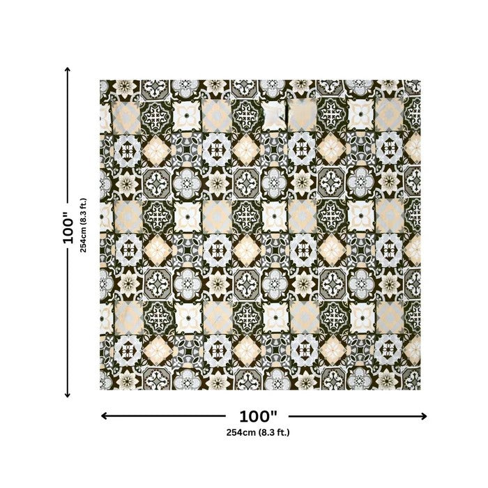 MVB Classic Tile Symphony Super Soft Velvet Double Bedsheet with Matching Pillow Covers