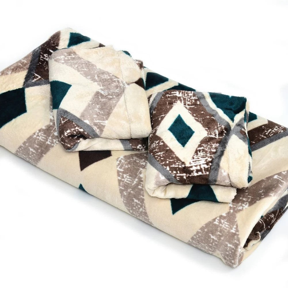MVB Modern Diamond Mosaic Super Soft Velvet Double Bedsheet
