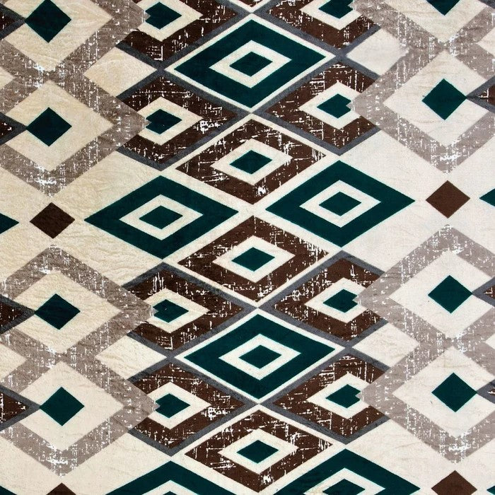 MVB Modern Diamond Mosaic Super Soft Velvet Double Bedsheet