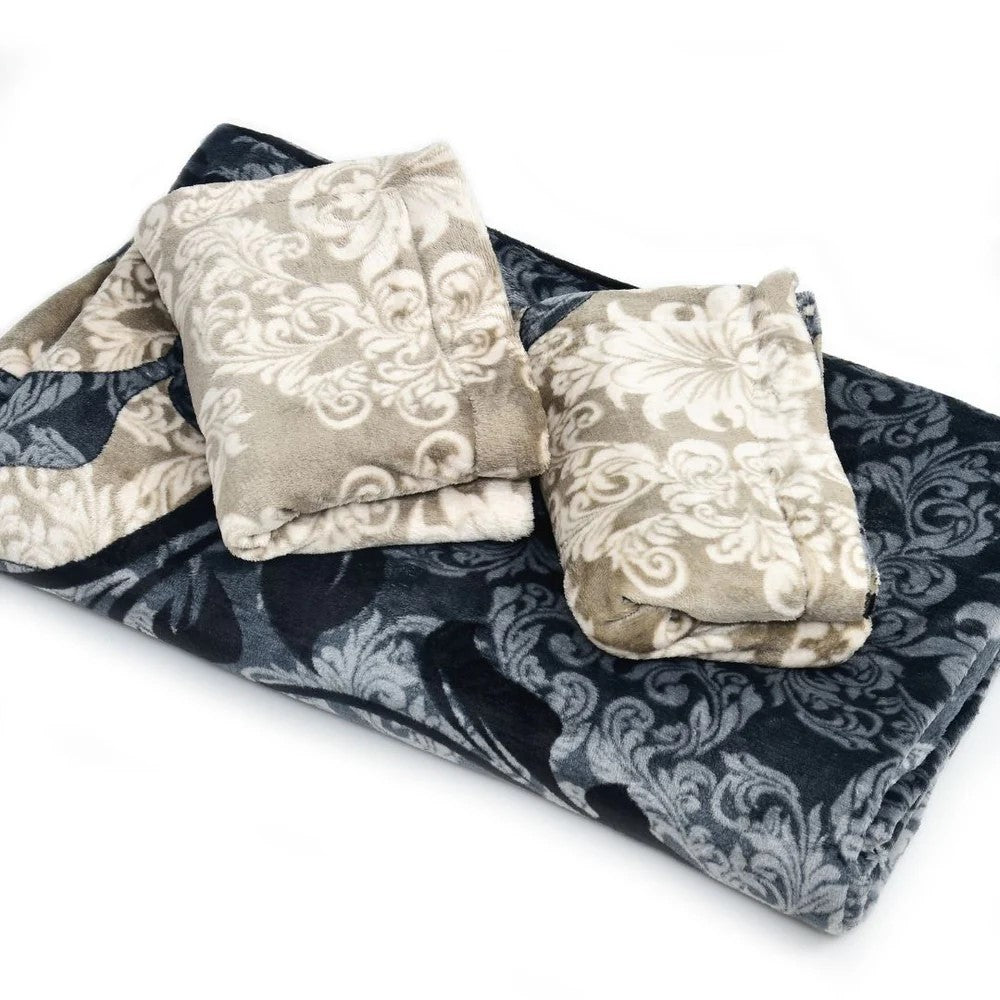 MVB Royal Grace Intricate Floral Motifs Super Soft Velvet Double Bedsheet