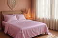 MVB Rose UltraSatin Silk Flat Double Bedsheet | Blush Pink | 1 Flat Sheet + 2 Pillow Covers